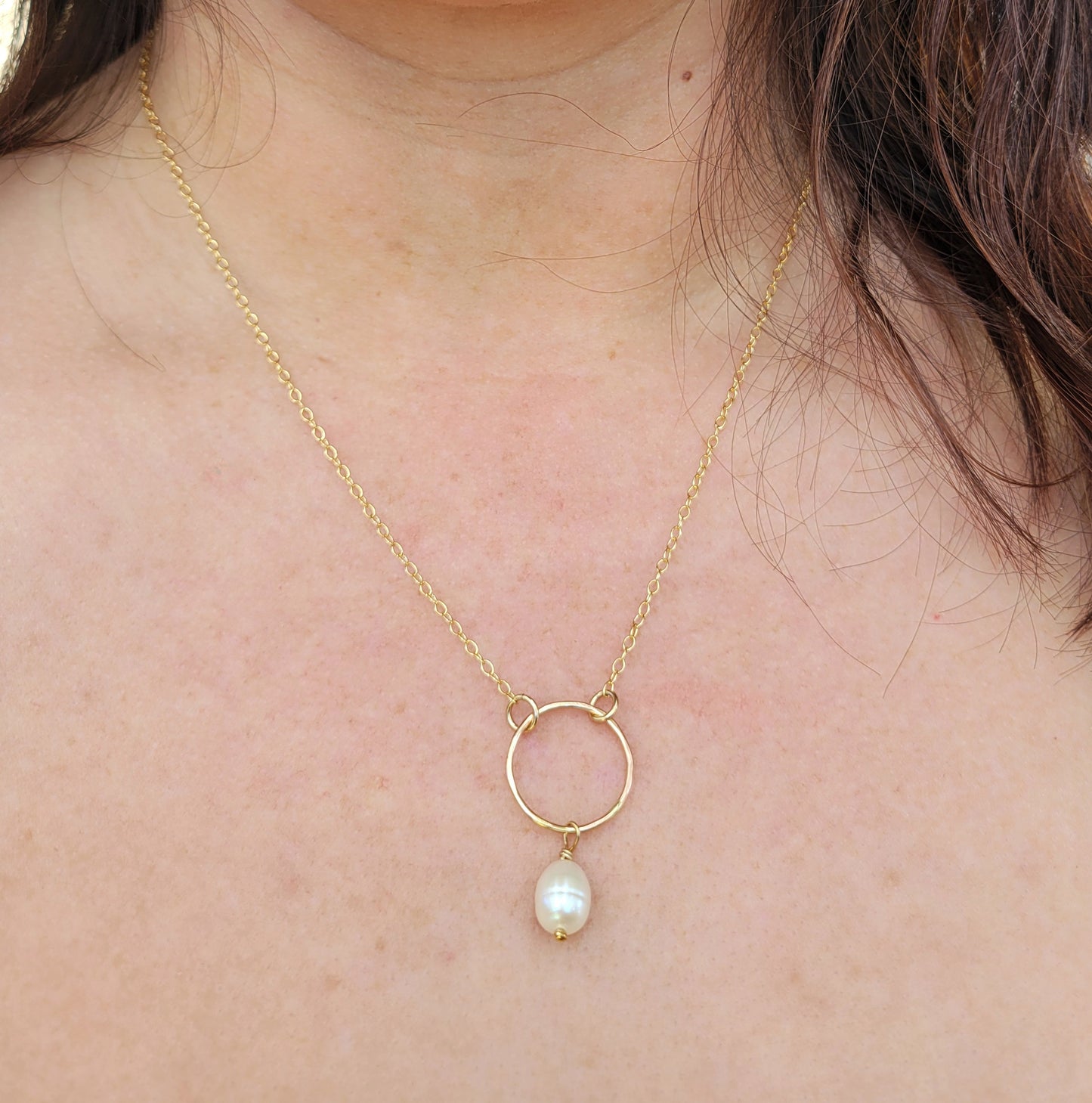 Halo Pearl Drop Necklace
