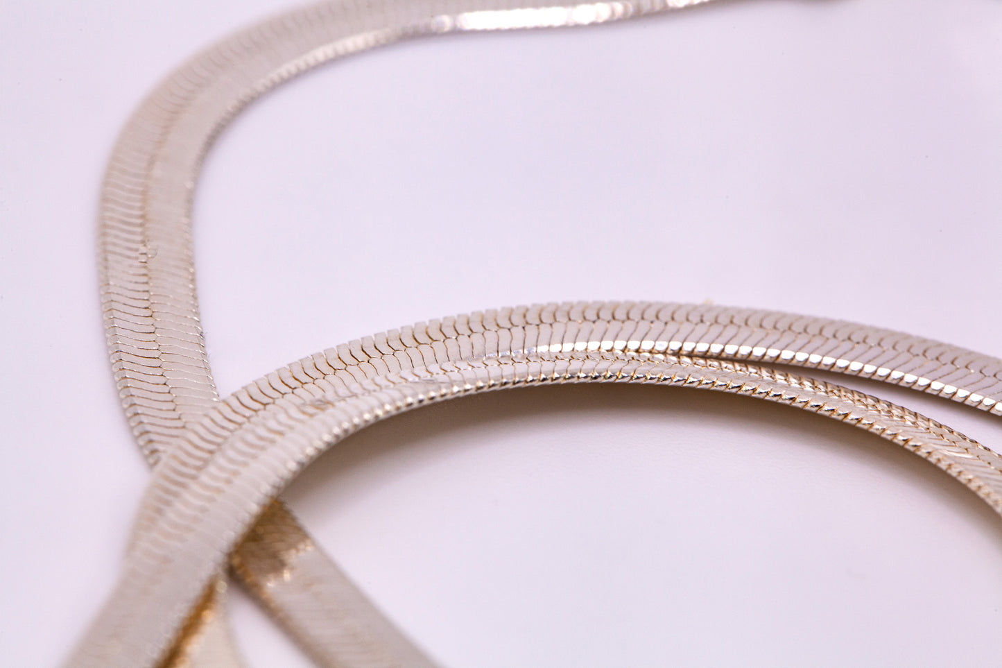 Silver Herringbone Snake Chain