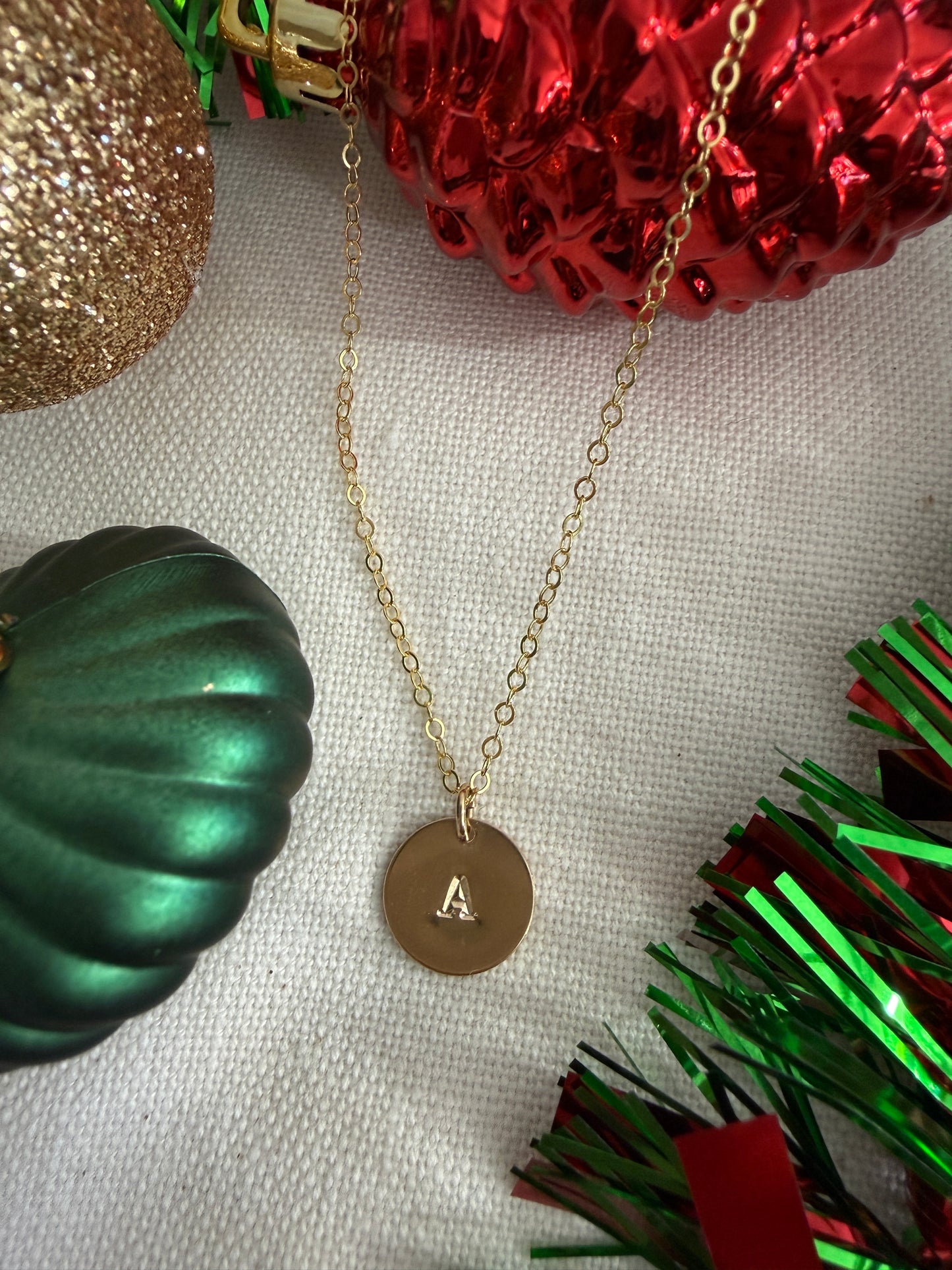 Personalized Initial Gold-Filled Stamped  Necklace