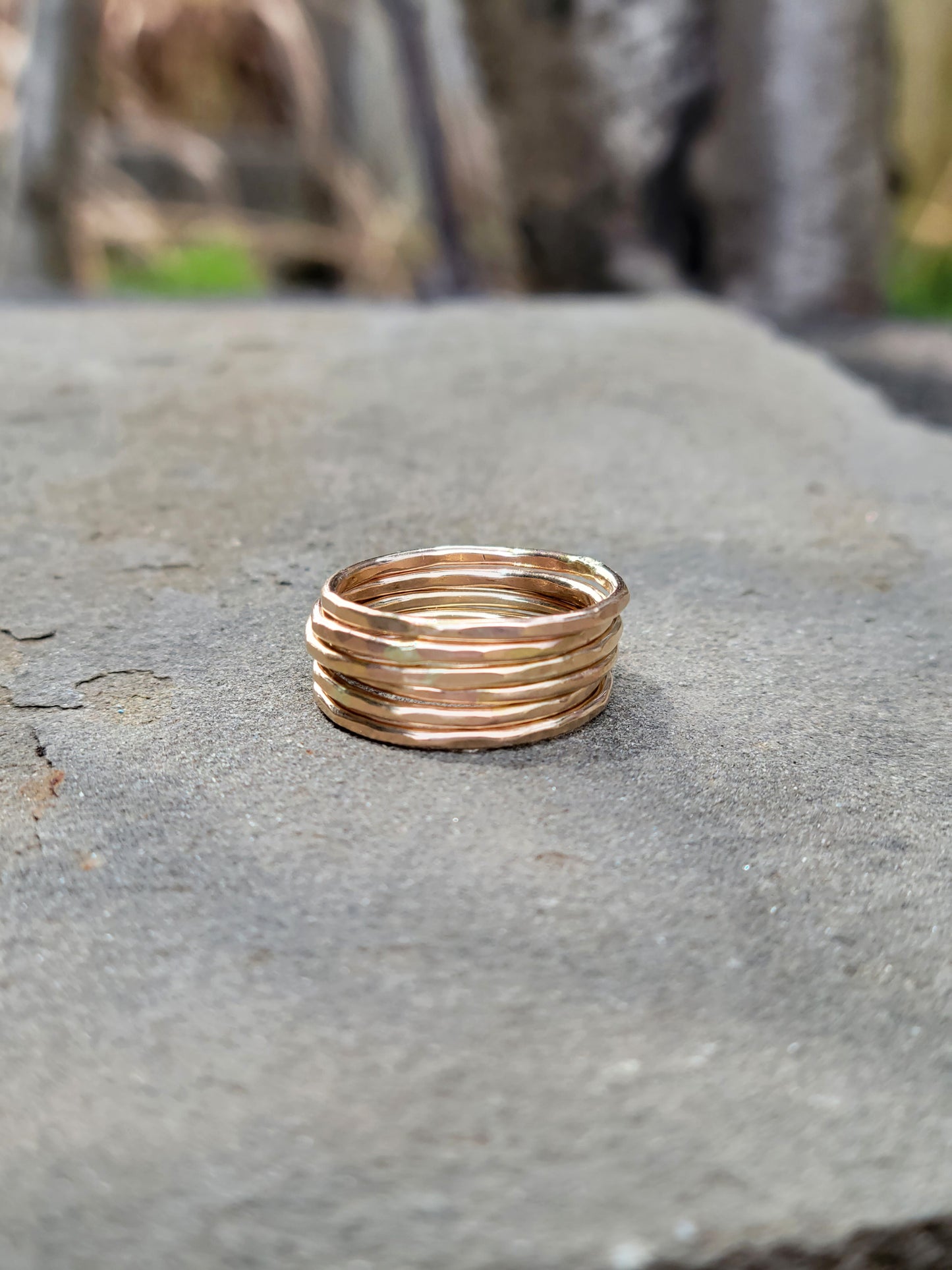 Gold Hammered Stacking Ring Made-to-Order