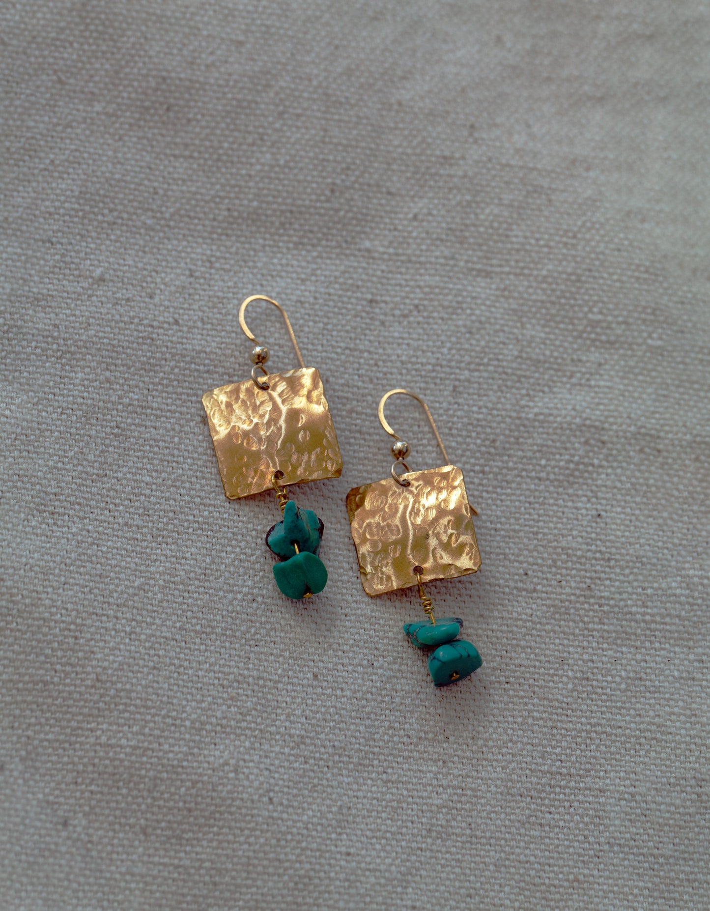 Brass + Turquoise Earrings