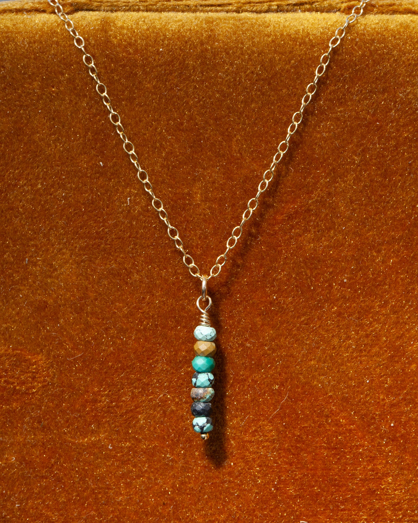 Turquoise Drop Bar Necklace